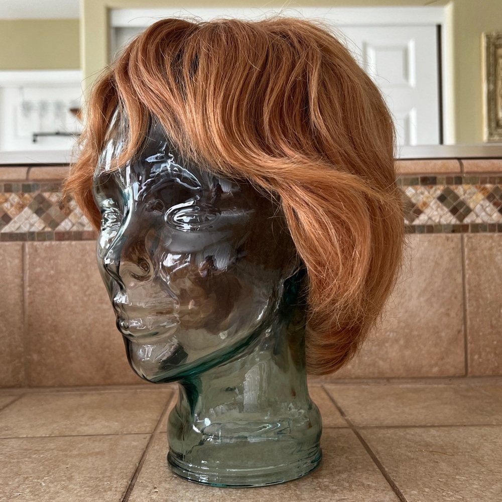 Mademoiselle real European human hair wig.  Auburn